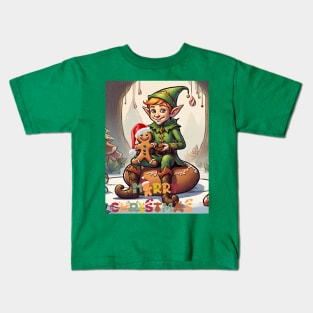 Elf & Gingerbread man Kids T-Shirt